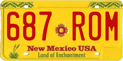 NM license plate 687ROM