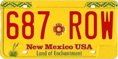 NM license plate 687ROW