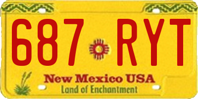 NM license plate 687RYT