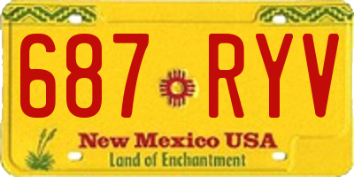 NM license plate 687RYV