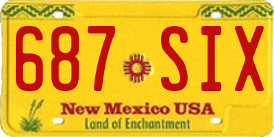 NM license plate 687SIX