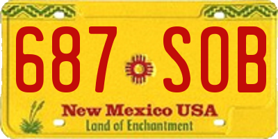NM license plate 687SOB