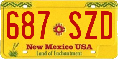 NM license plate 687SZD