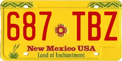 NM license plate 687TBZ