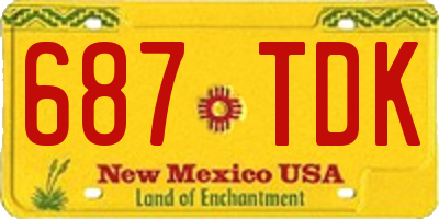 NM license plate 687TDK