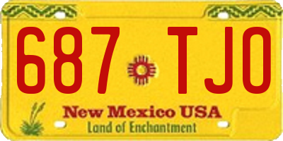 NM license plate 687TJO