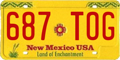 NM license plate 687TOG