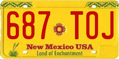 NM license plate 687TOJ