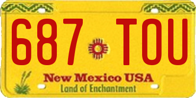 NM license plate 687TOU