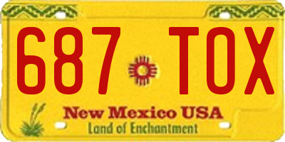 NM license plate 687TOX