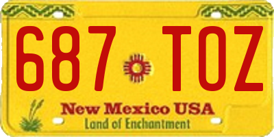 NM license plate 687TOZ