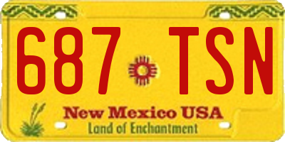 NM license plate 687TSN