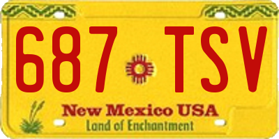 NM license plate 687TSV