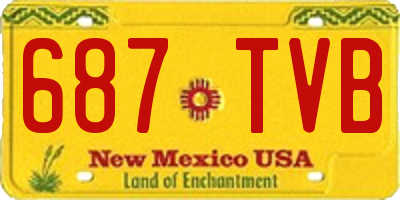 NM license plate 687TVB