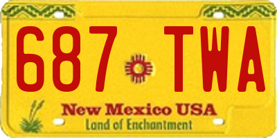 NM license plate 687TWA
