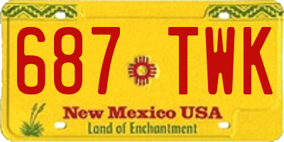 NM license plate 687TWK