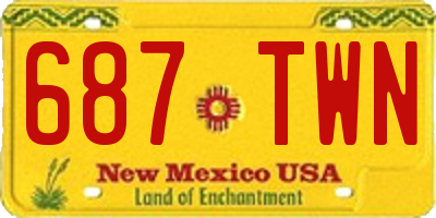 NM license plate 687TWN