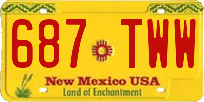 NM license plate 687TWW