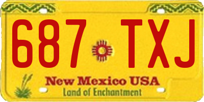 NM license plate 687TXJ