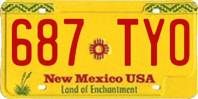 NM license plate 687TYO