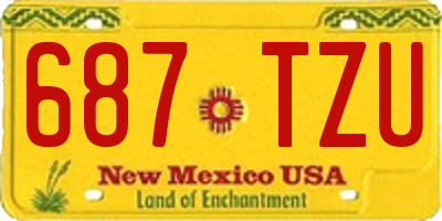 NM license plate 687TZU