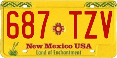 NM license plate 687TZV