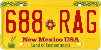 NM license plate 688RAG