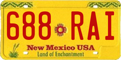 NM license plate 688RAI