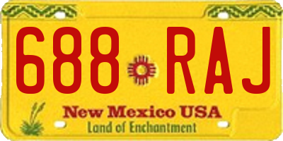 NM license plate 688RAJ