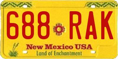 NM license plate 688RAK