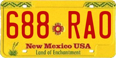 NM license plate 688RAO