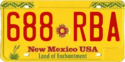 NM license plate 688RBA