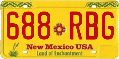 NM license plate 688RBG