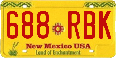 NM license plate 688RBK