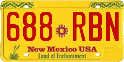 NM license plate 688RBN