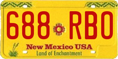 NM license plate 688RBO