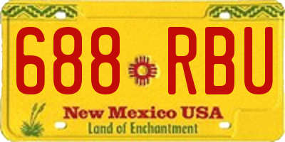 NM license plate 688RBU