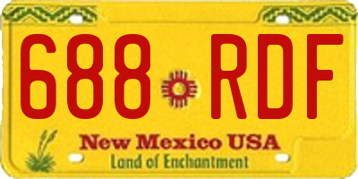 NM license plate 688RDF
