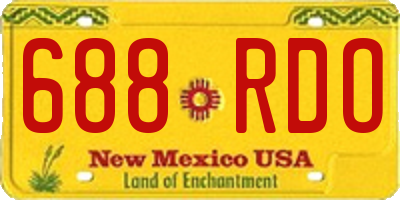 NM license plate 688RDO