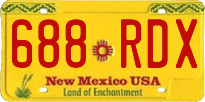 NM license plate 688RDX