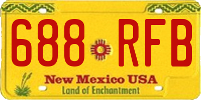 NM license plate 688RFB