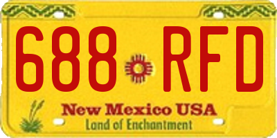NM license plate 688RFD