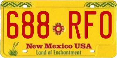 NM license plate 688RFO
