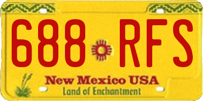 NM license plate 688RFS