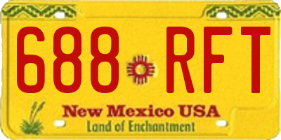 NM license plate 688RFT