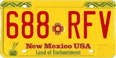 NM license plate 688RFV