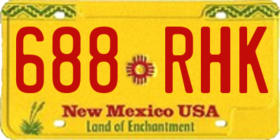 NM license plate 688RHK