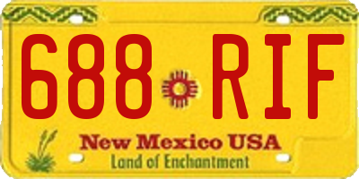 NM license plate 688RIF
