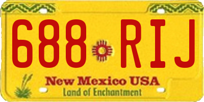 NM license plate 688RIJ