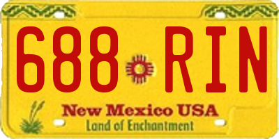 NM license plate 688RIN